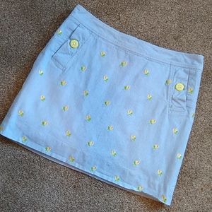 Lilly Pulitzer short mini blue yellow flower skirt